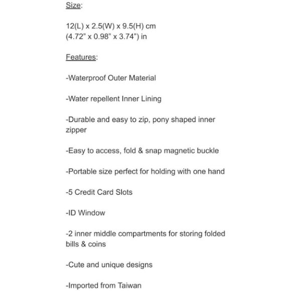 Waterproof Snap Fold Short Wallet Coin Purse - Picture 4 of 13